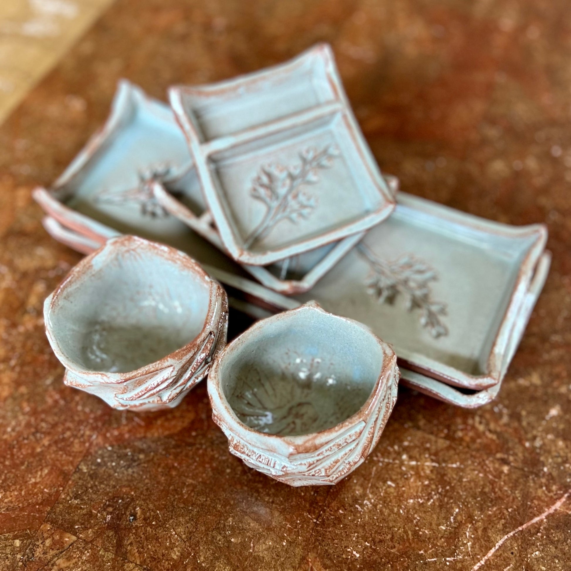 Blue and White Ceramic Sushi Set – Scarlet Sequoia Ceramics